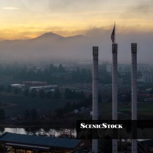 Old Mill at Sunset on a Cloudy Day