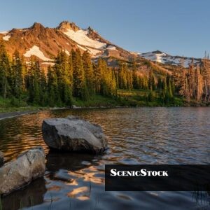 Mt. Jefferson at Sunset From Scout Lake